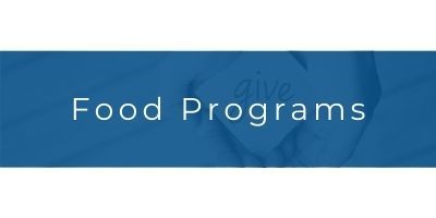 Blue banner with the text “Food Programs” in white text