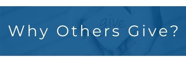 White text reading “Why Others Give?” on a blue banner background.