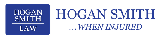 Logo for Hogan Smith law firm: blue square with 