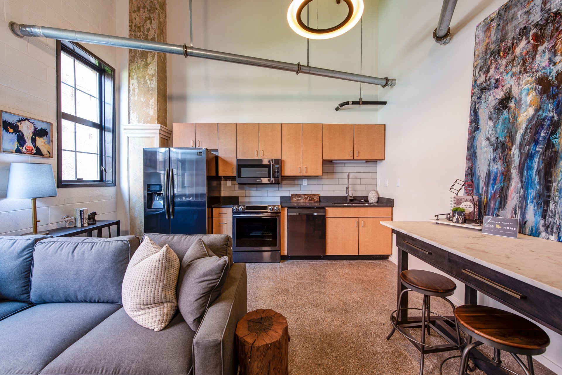 Sterchi Lofts Interior Living Room & Kitchen Photo