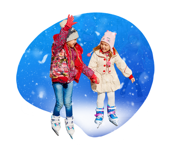 two children ice skating