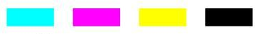Quattro rettangoli colorati: ciano, magenta, giallo e nero.