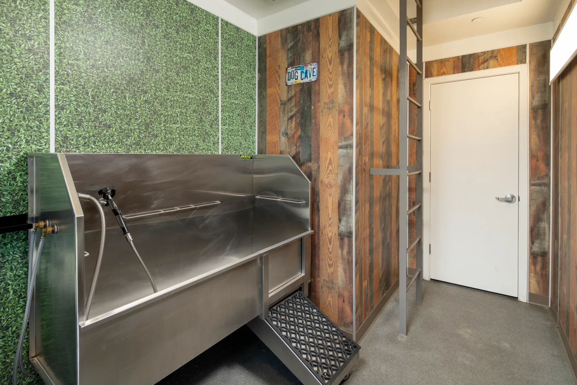 Dog washing station in community pet spa at Parc Lofts in Tolleson, AZ.