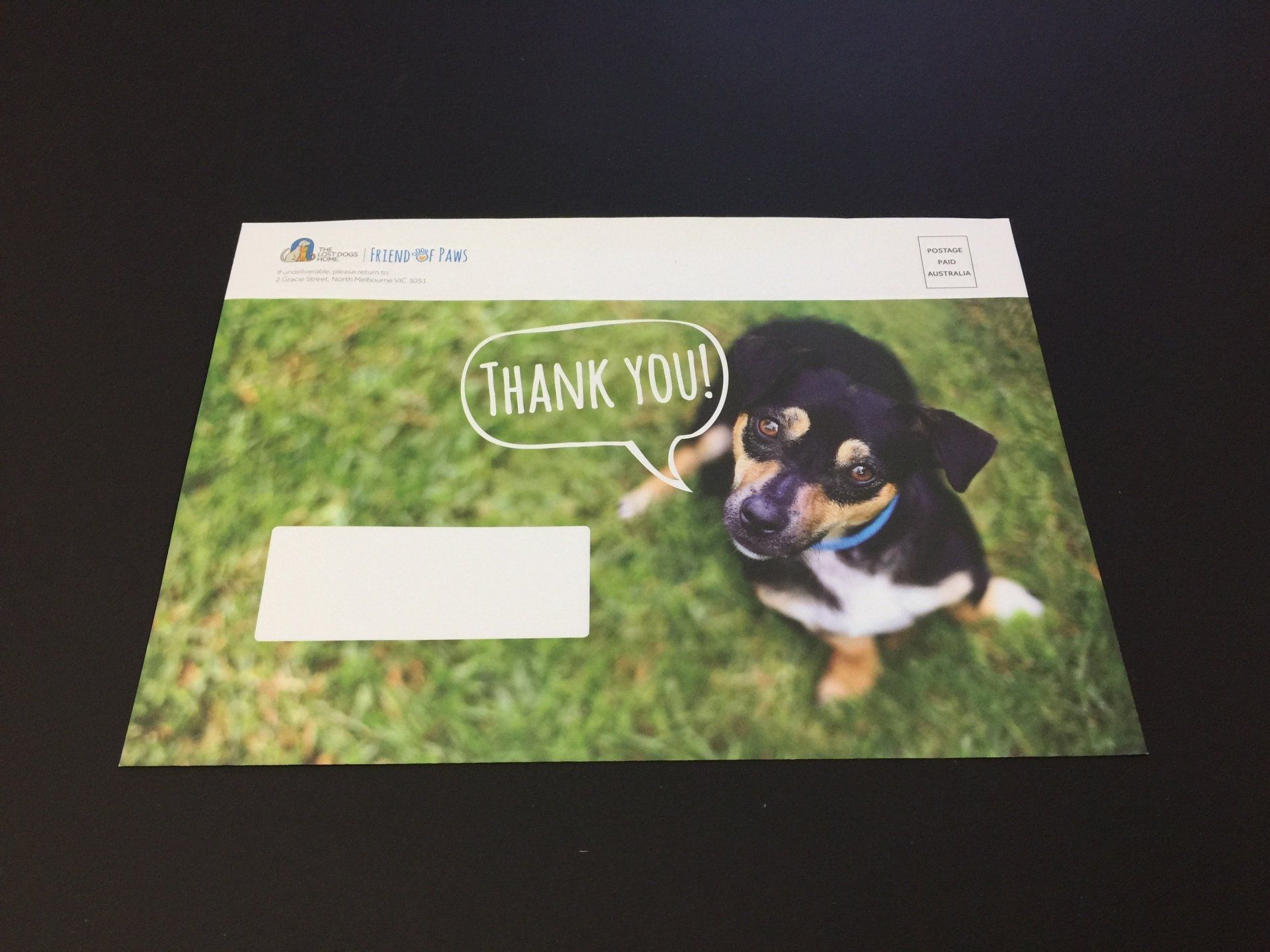 Custom printed envelope for an Australian non-for-profit