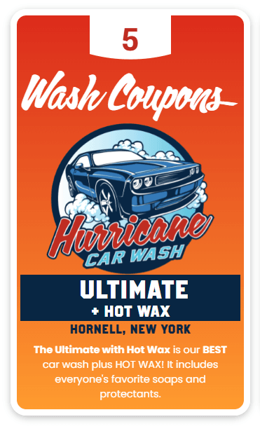 HORNELL - 5 Pack Ultimate Wash + HOT WAX Coupon Book