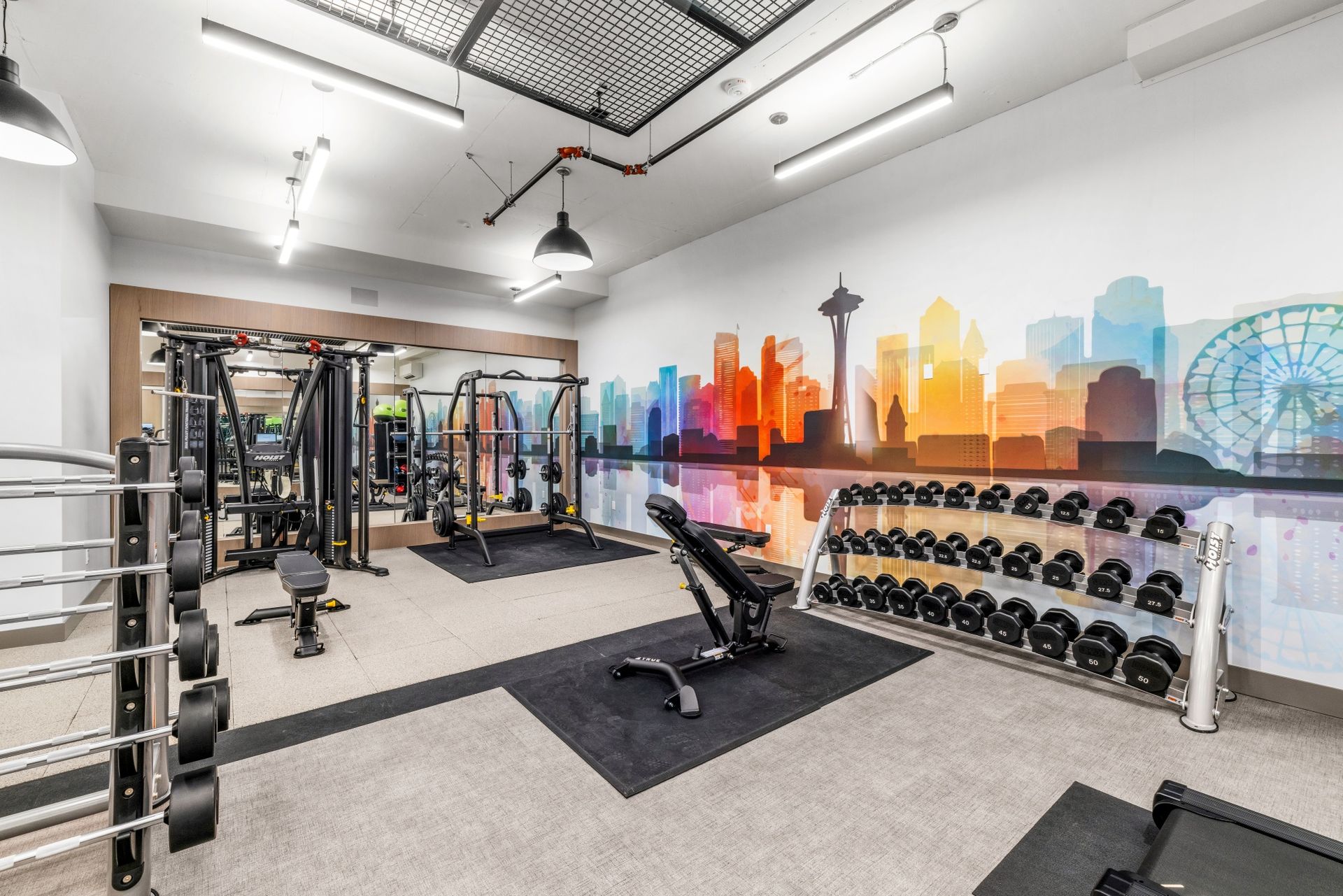 Apartment community fitness center
