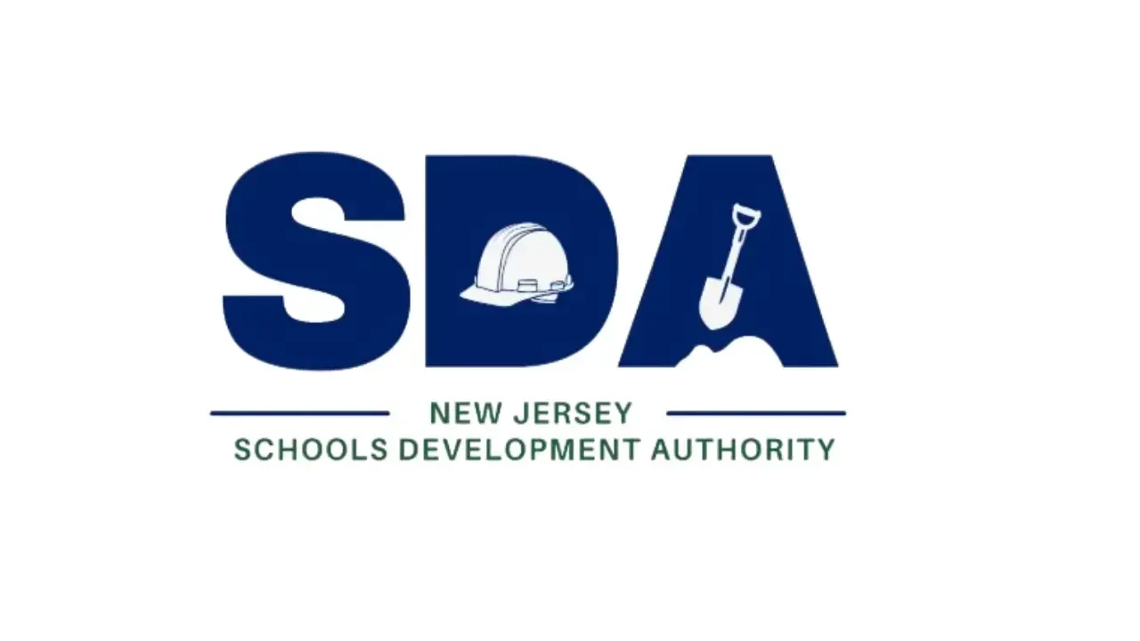 New Jersey Schools Development Authority logo in dark blue with white background
