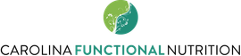 The logo for carolina functional nutrition is a green and white circle.