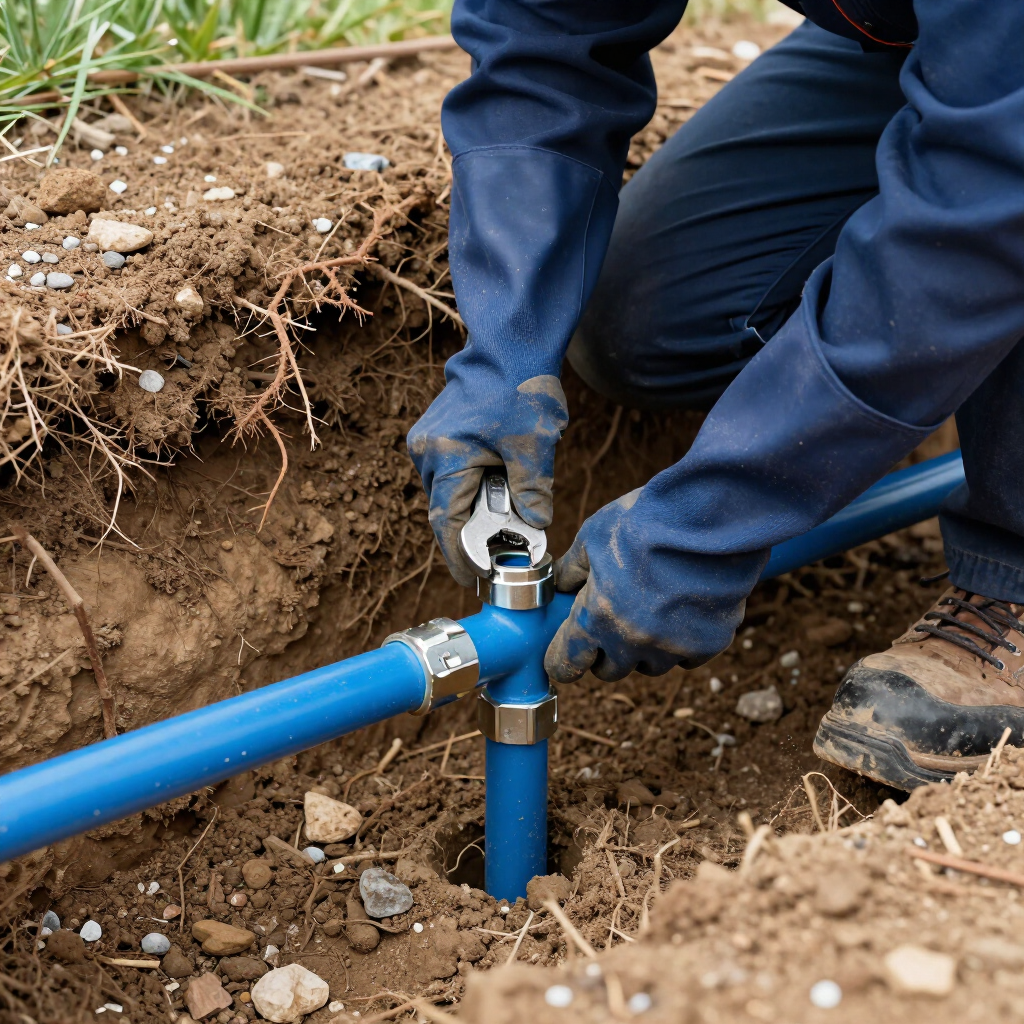 Main water line in the ground