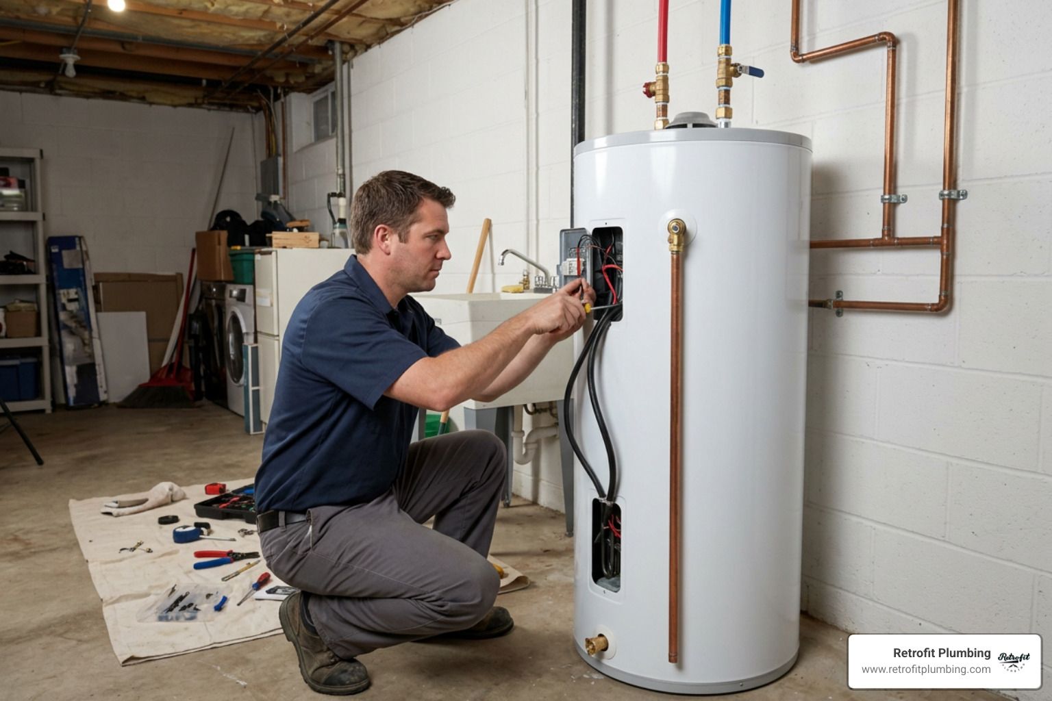 Water heater being delivered