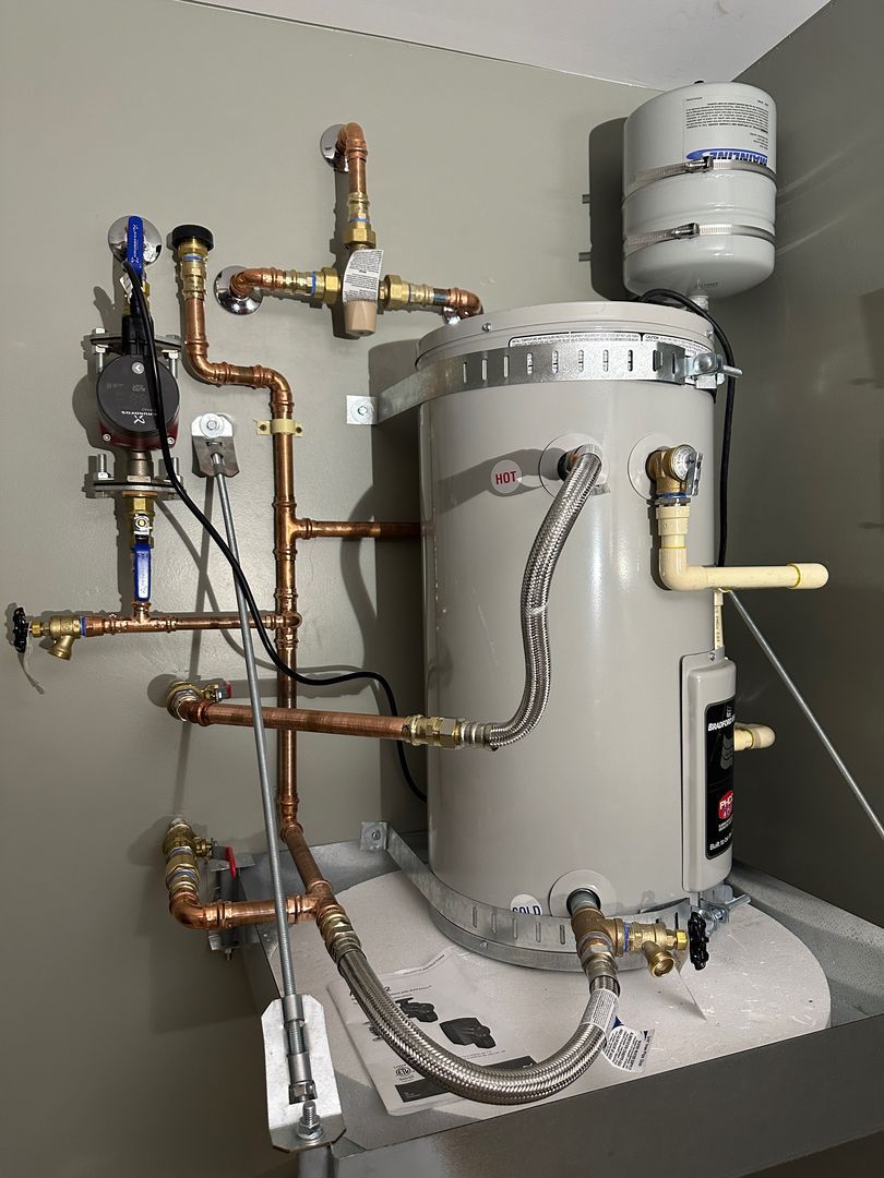 Water heater installed