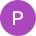 Purple circle with a white “P” letter icon