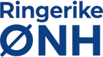 Blue Ringerike ØNH logo with stylized ØN H text