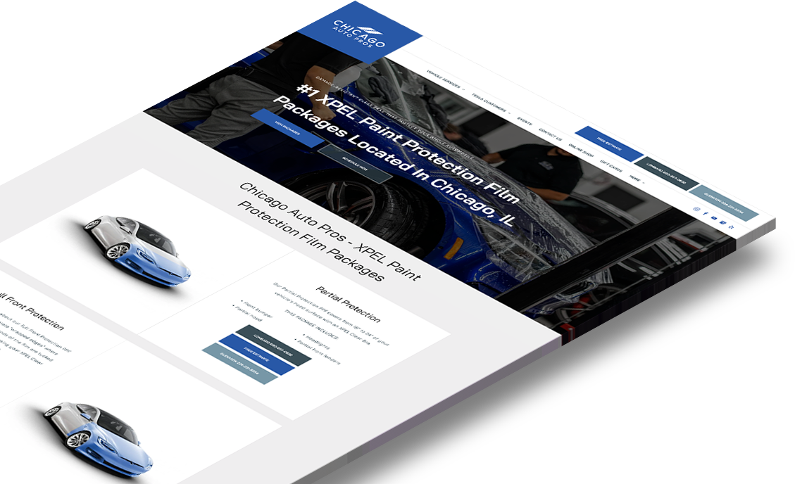 A website with a picture of a car on it.