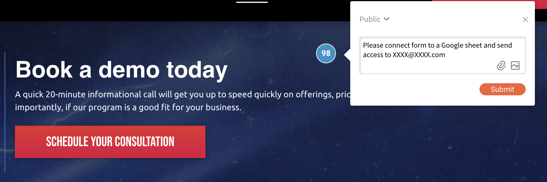 A screenshot of a website that says book a demo today