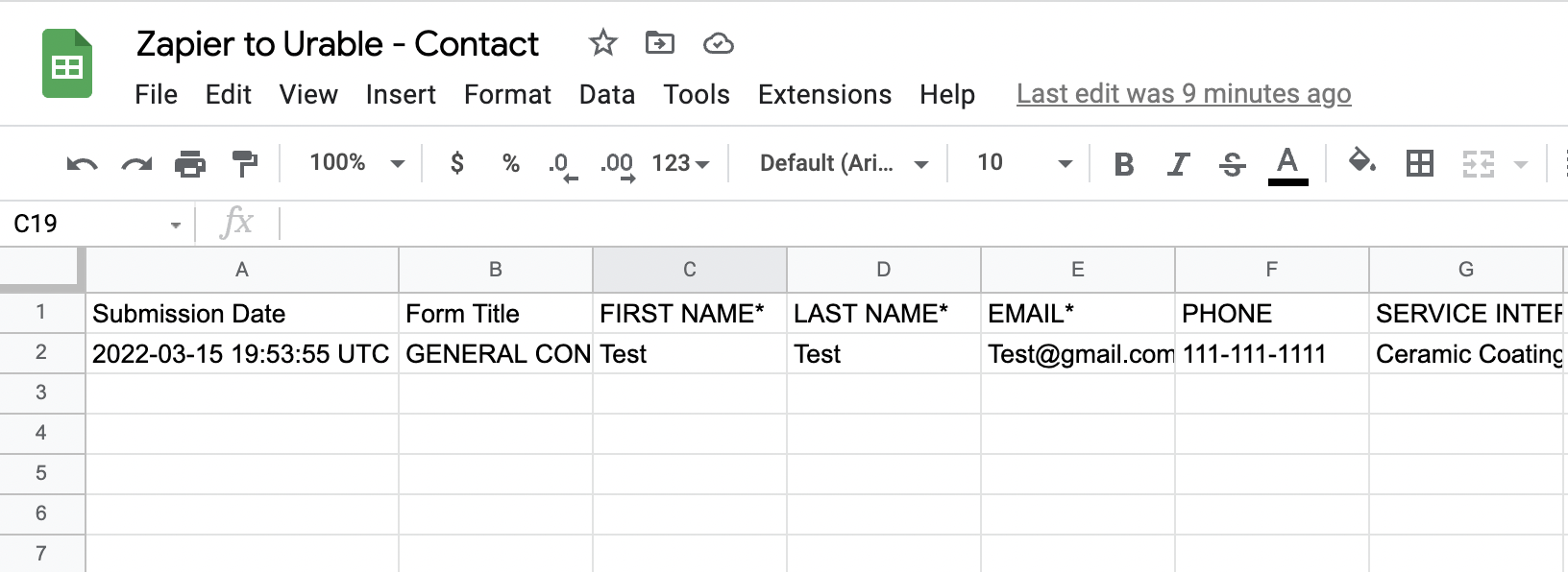 A spreadsheet is open to a page that says zeplin to unable contact