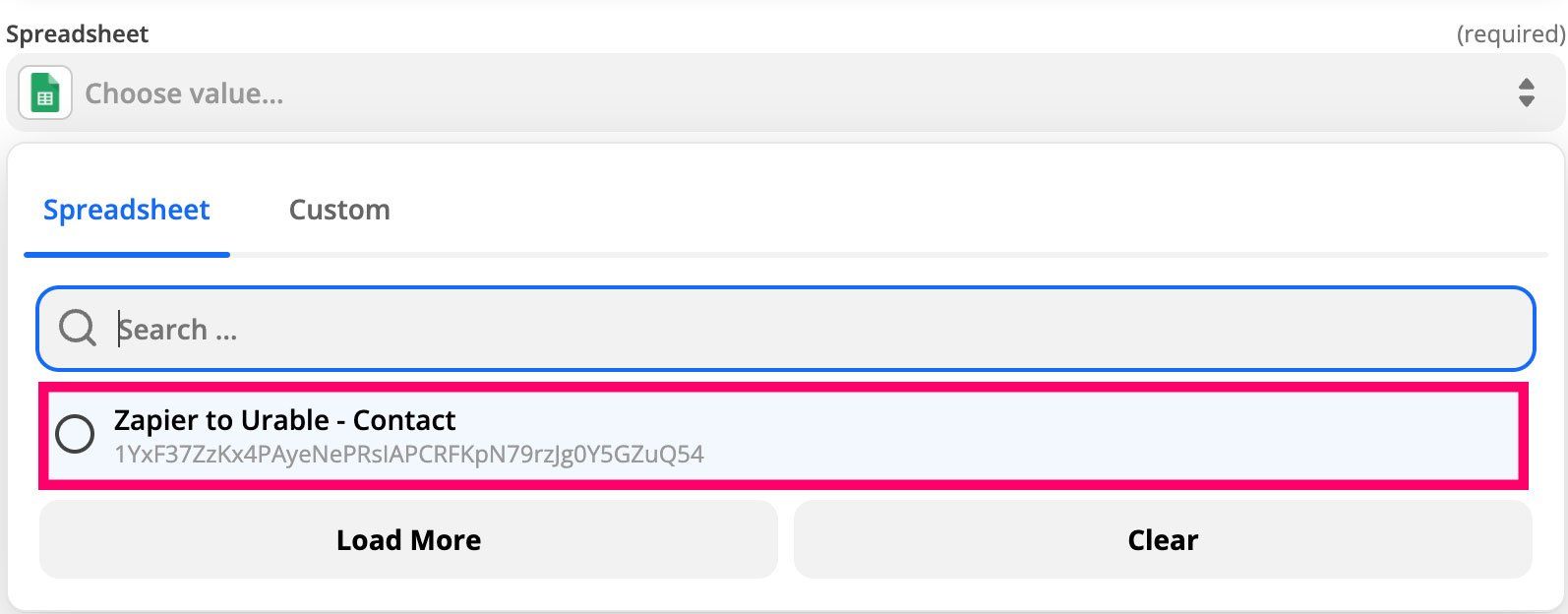 a screenshot of a web page with a search bar and a button to load more .