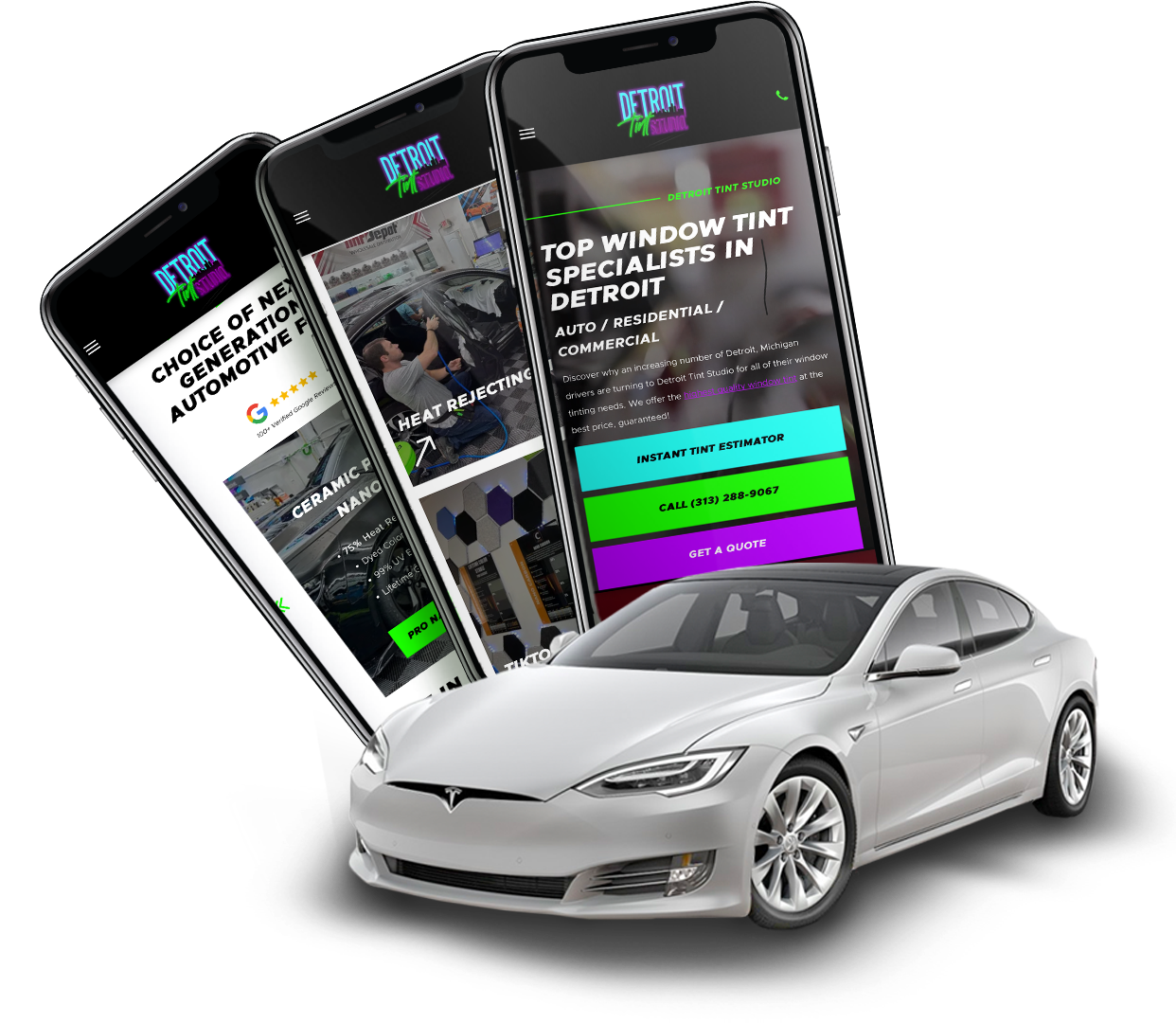Tesla Window Tinting Service by Detroit Tint