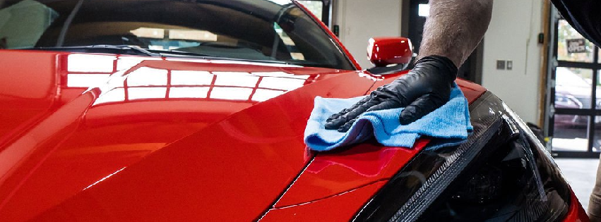 Polishing Blue Exotic Car