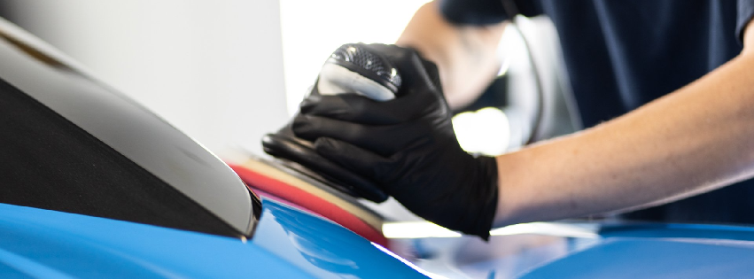 Polishing Blue Exotic Car
