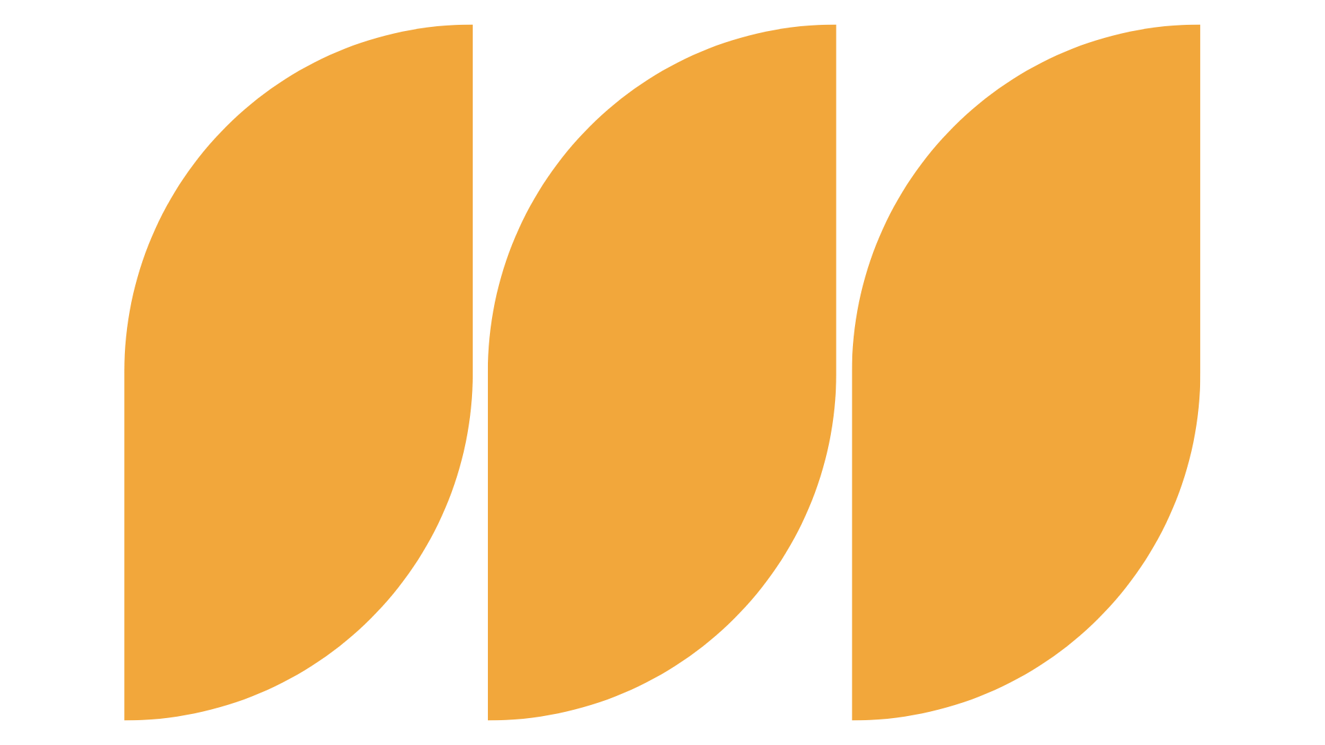 A set of three orange sheafs on a white background.