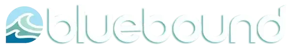 Bluebound logo with a stylized blue wave and light blue text