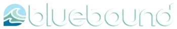Bluebound logo with a stylized blue wave and light blue text