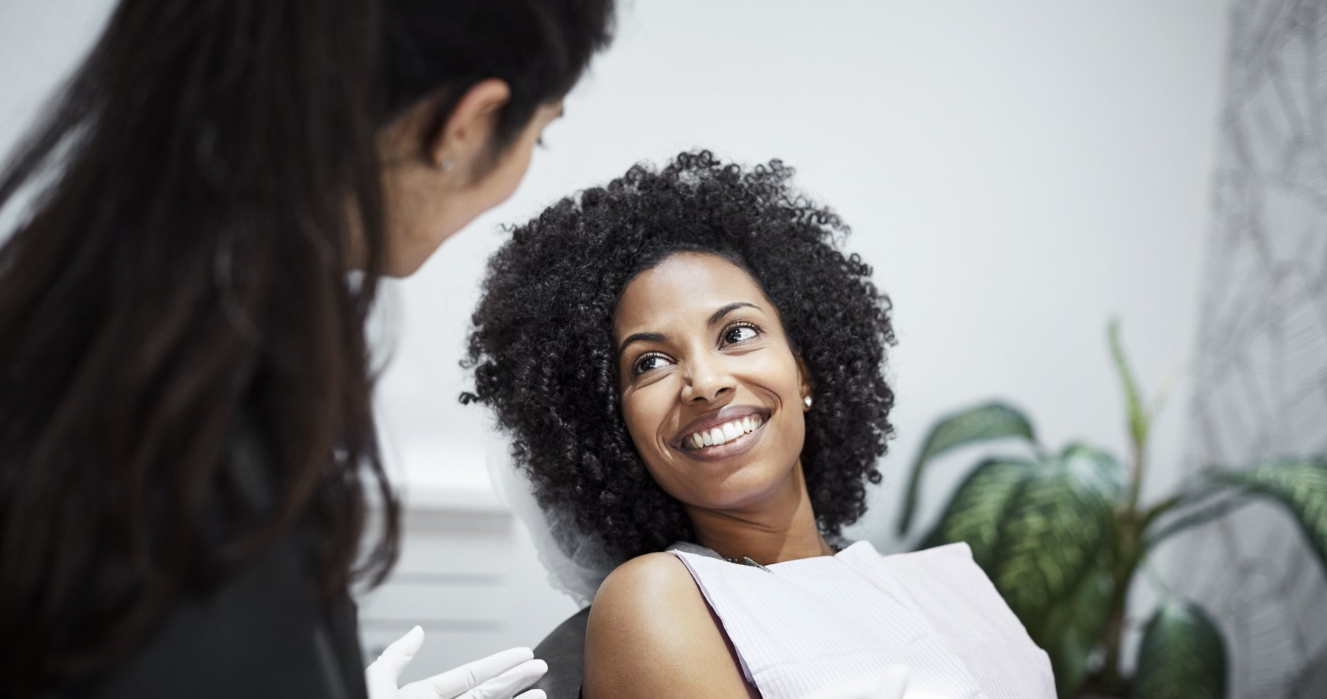 Woman patient smiling on her dentist — Cornelia, GA — Cornelia Dental