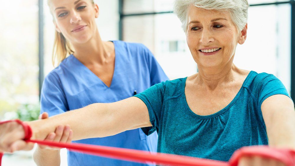 Old Woman Exercising — Forsyth, NC — Safe Ride Transportation Old Woman Exercising — Forsyth, NC — Safe Ride Transportation