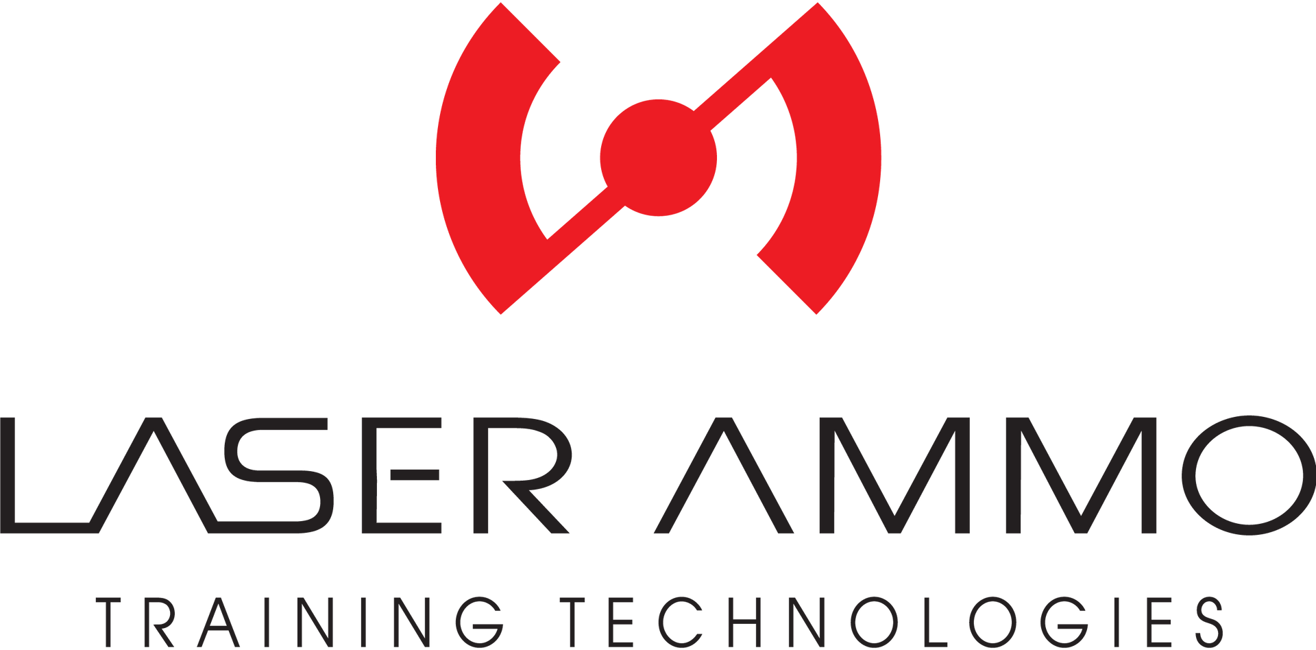Red logo with the words 