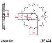 voortandwiel voorkettingwiel	jtf424.15