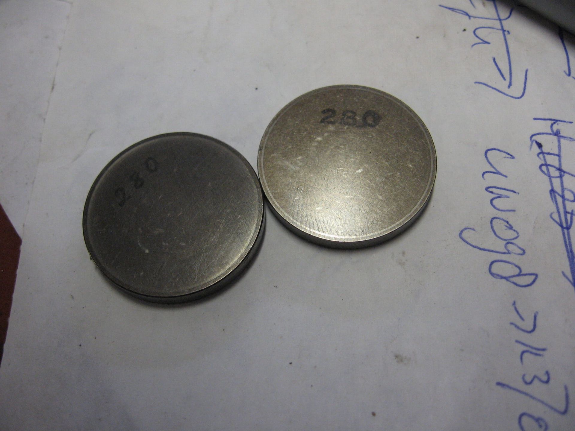 shim , klepstelplaatje diameter 29mm , dikte 	220 Nieuw