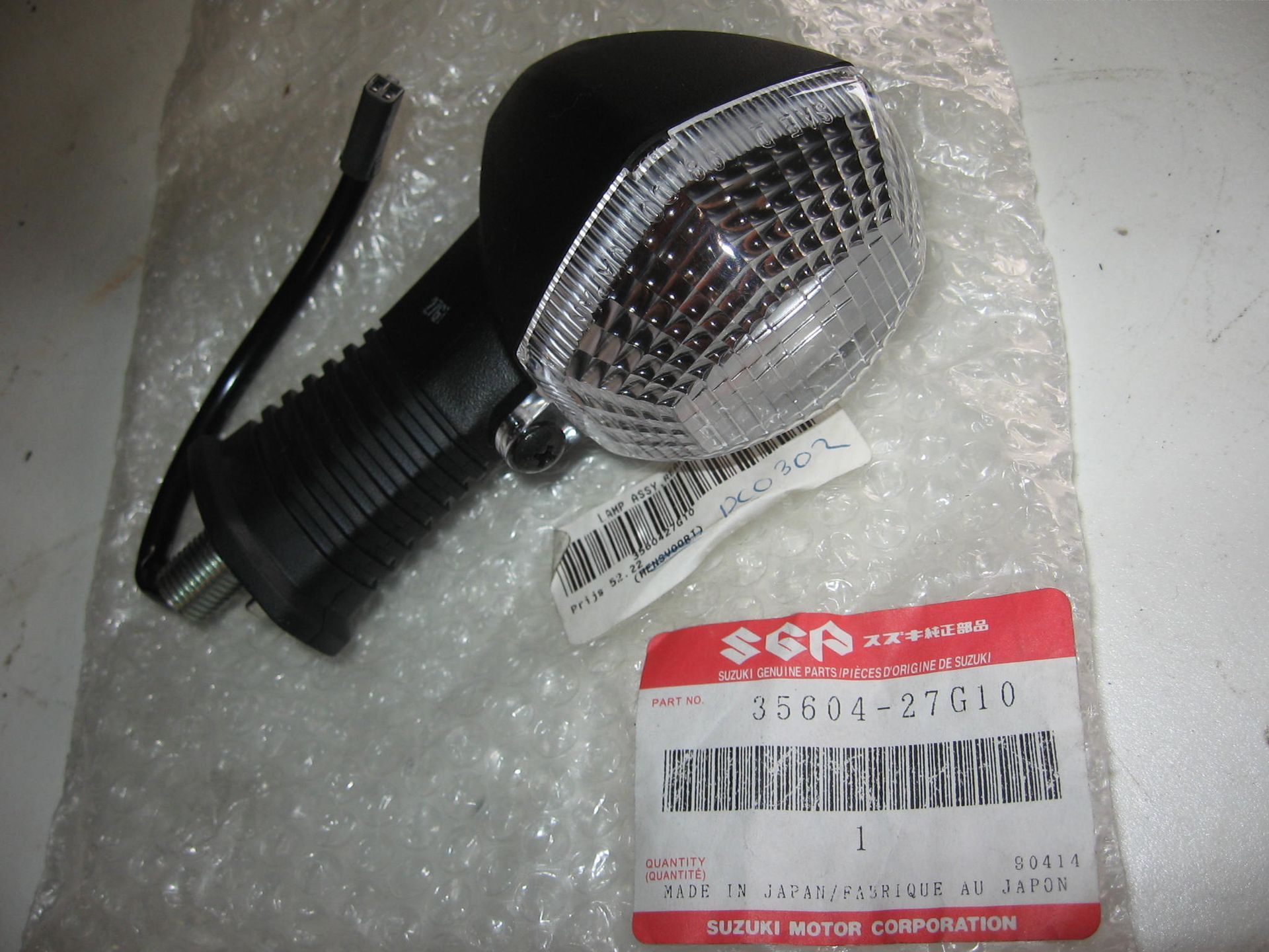 Knipperlicht , richtingaanwijzer ,  helder glas , dl650 vstrom 07-12	links achter	oem		35604-27g10