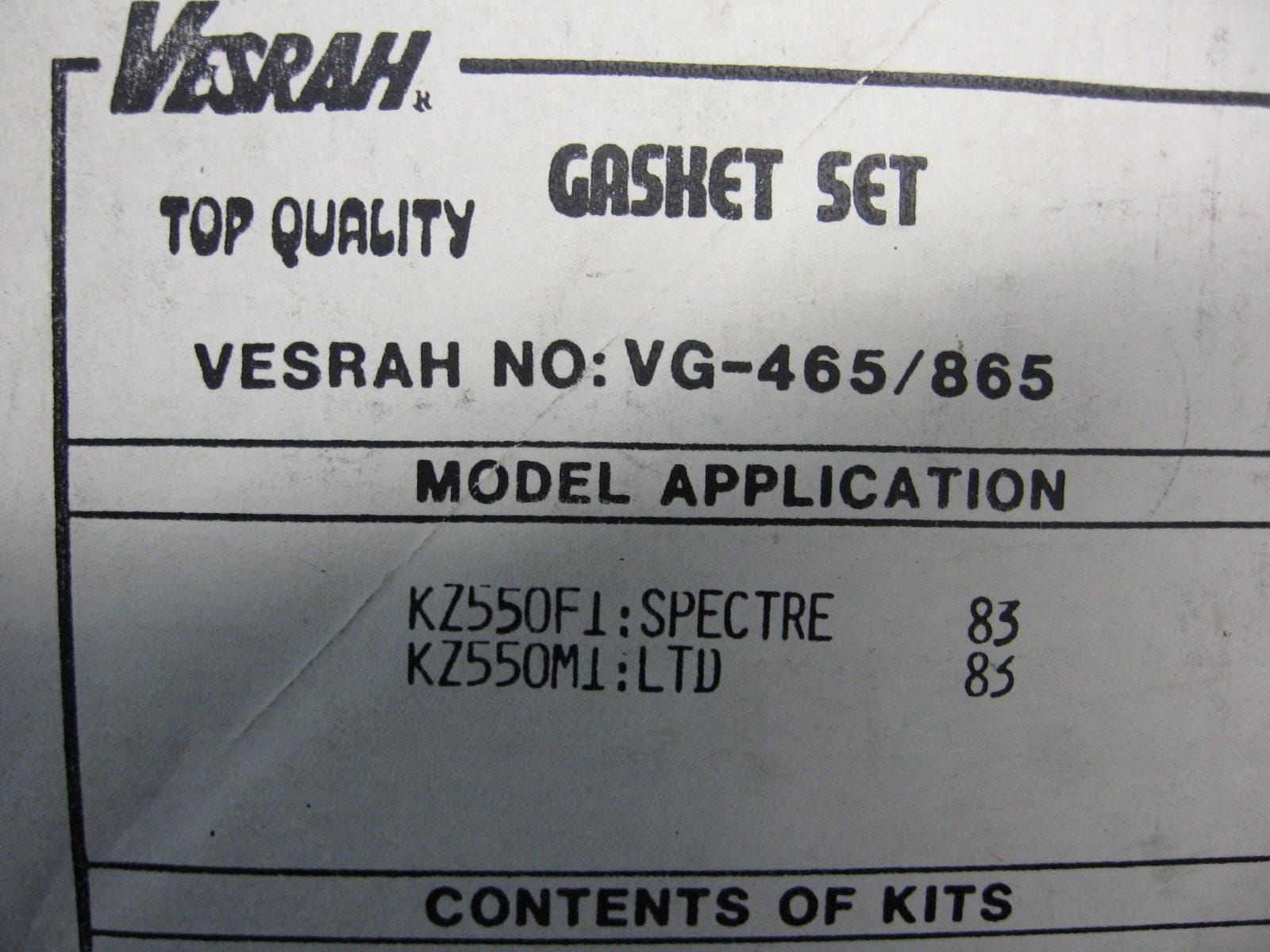 pakkingset kz550f1 kz550m1 ltd ,83	niet helmaal kompleet	vesrah	vg-465/865