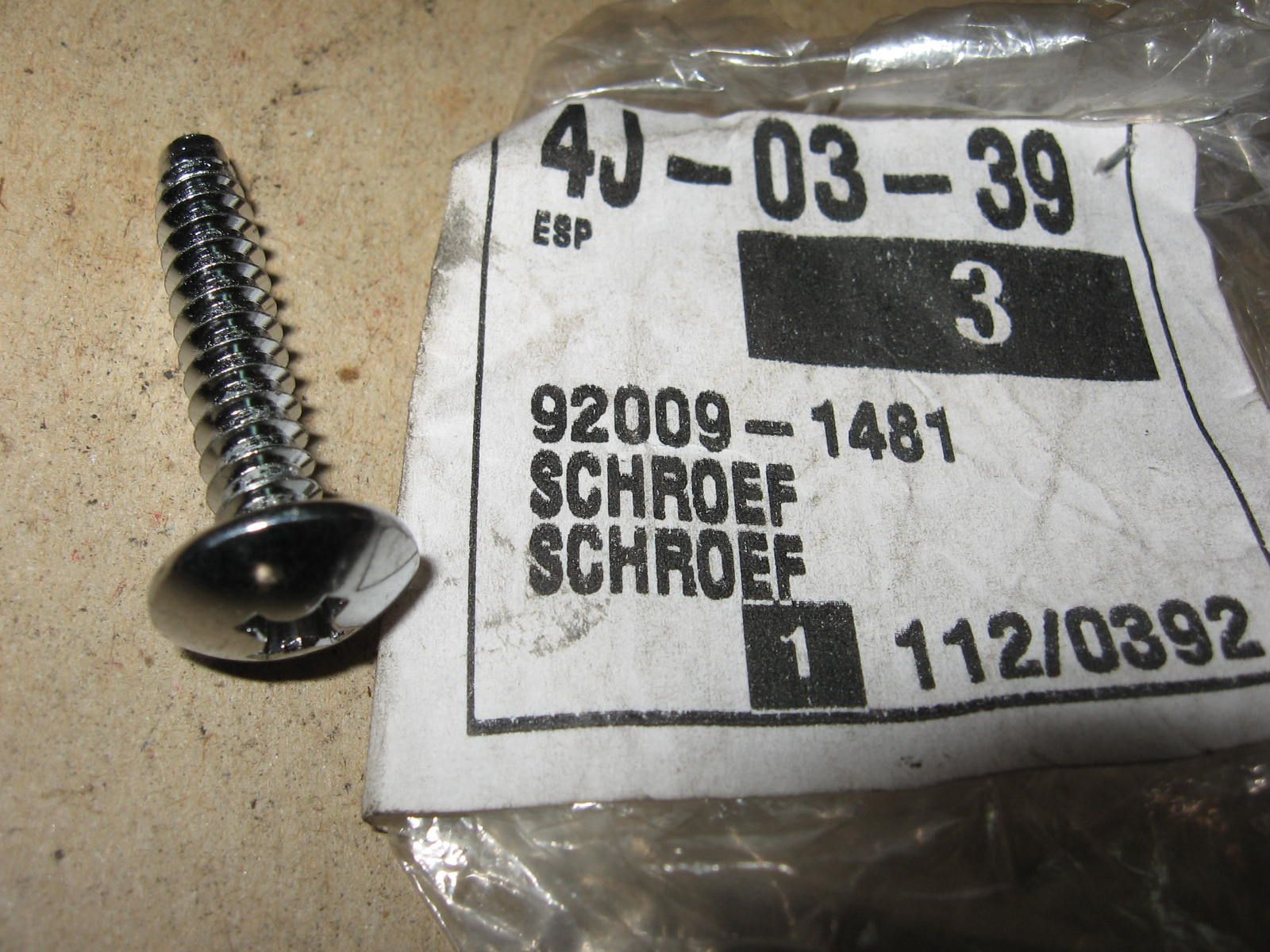 kruiskopschroef chroom 6x30		oem		92009-1481