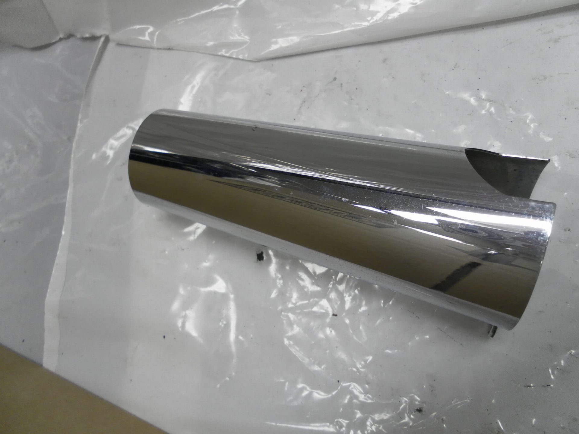 chromen cover voorpoot links , tussenbalhoofdplaten 	vn800 classic –2001	44033-1215
