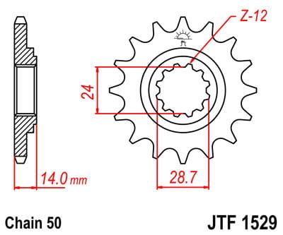 voortandwiel voorkettingwiel	jtf1529.17	c.4024/k-17
