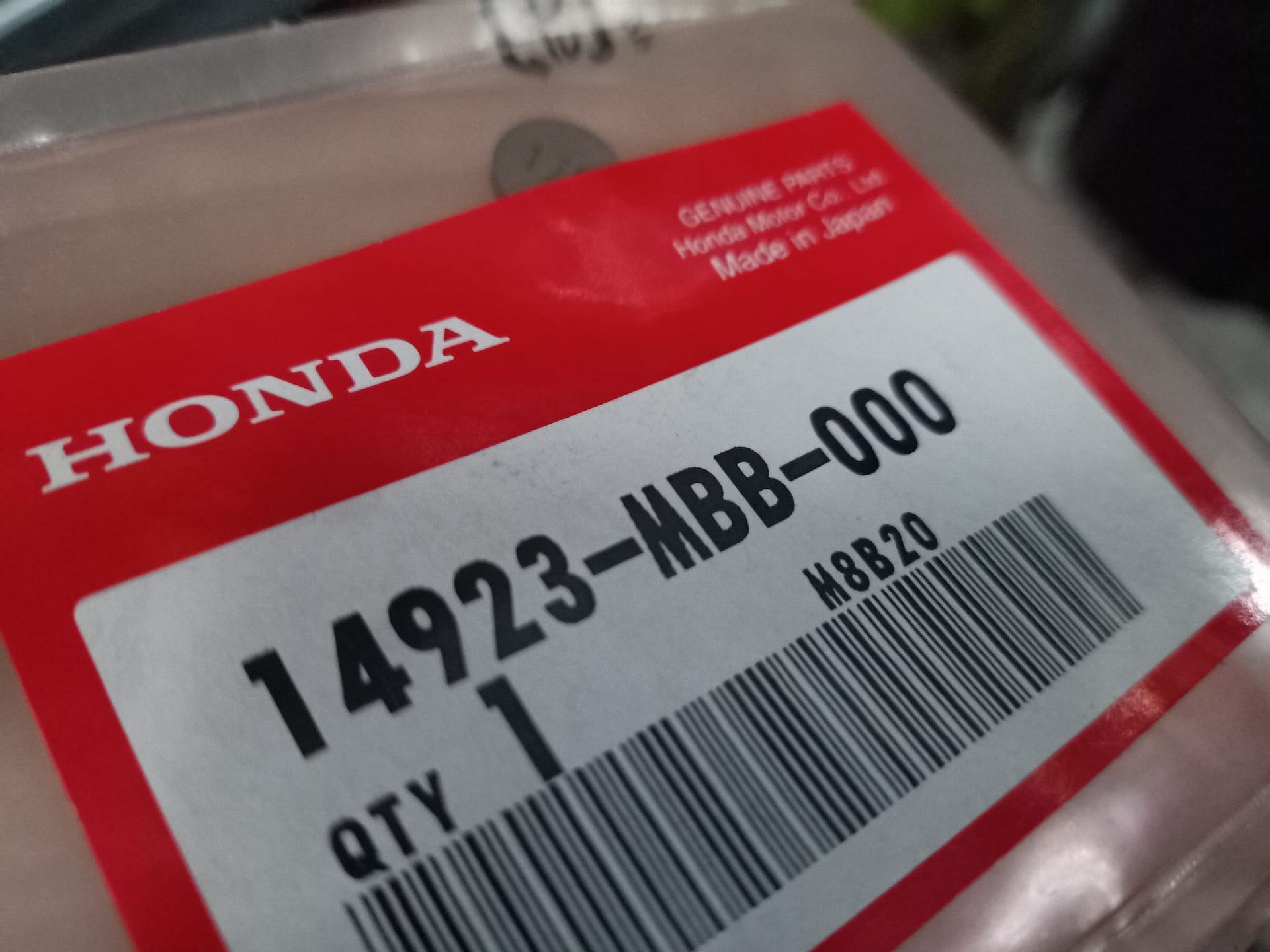 shim klepstelplaatje nieuw diameter 9,48mm dikte 175 orgineel honda