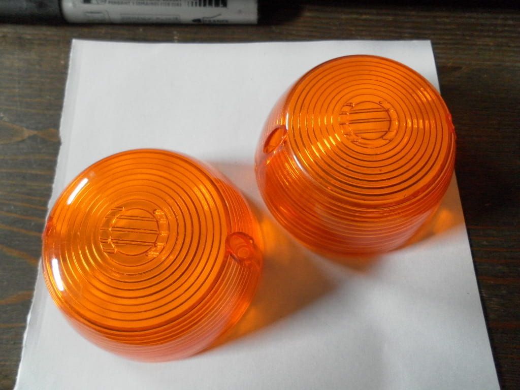 2 stuks knipperlichtglas  cb360 cl360 cb100	D=70mm	verv	H 172001B	33402-268-671