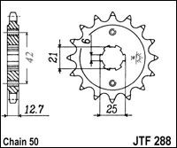 voortandwiel voorkettingwiel	jtf288.14	let op 14tands .cb500 cb750
