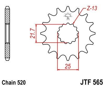 voortandwiel voorkettingwiel	jtf565.16 + Achterkettingwiel / achtertandwiel	jtr853.42 . yamaha