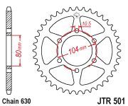 Achterkettingwiel / achtertandwiel	jtr501.34  Z650  79-83
