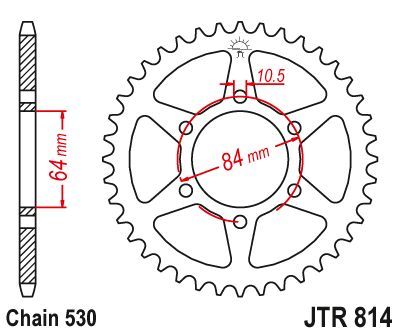 Achterkettingwiel / achtertandwiel	jtr814.45		814ba45