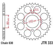 Achterkettingwiel / achtertandwiel	jtr333.36		CB750 77-80 , niet origeneel aantal tanden