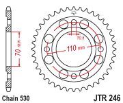 Achterkettingwiel / achtertandwiel	jtr246.41		, CB250 N,NA,T1,T2  78-82