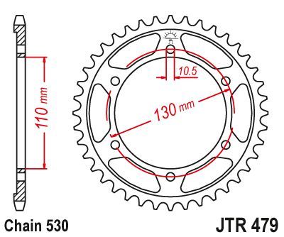 Achterkettingwiel / achtertandwiel	Jtr479.45