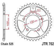 Achterkettingwiel / achtertandwiel	Jtr702.40