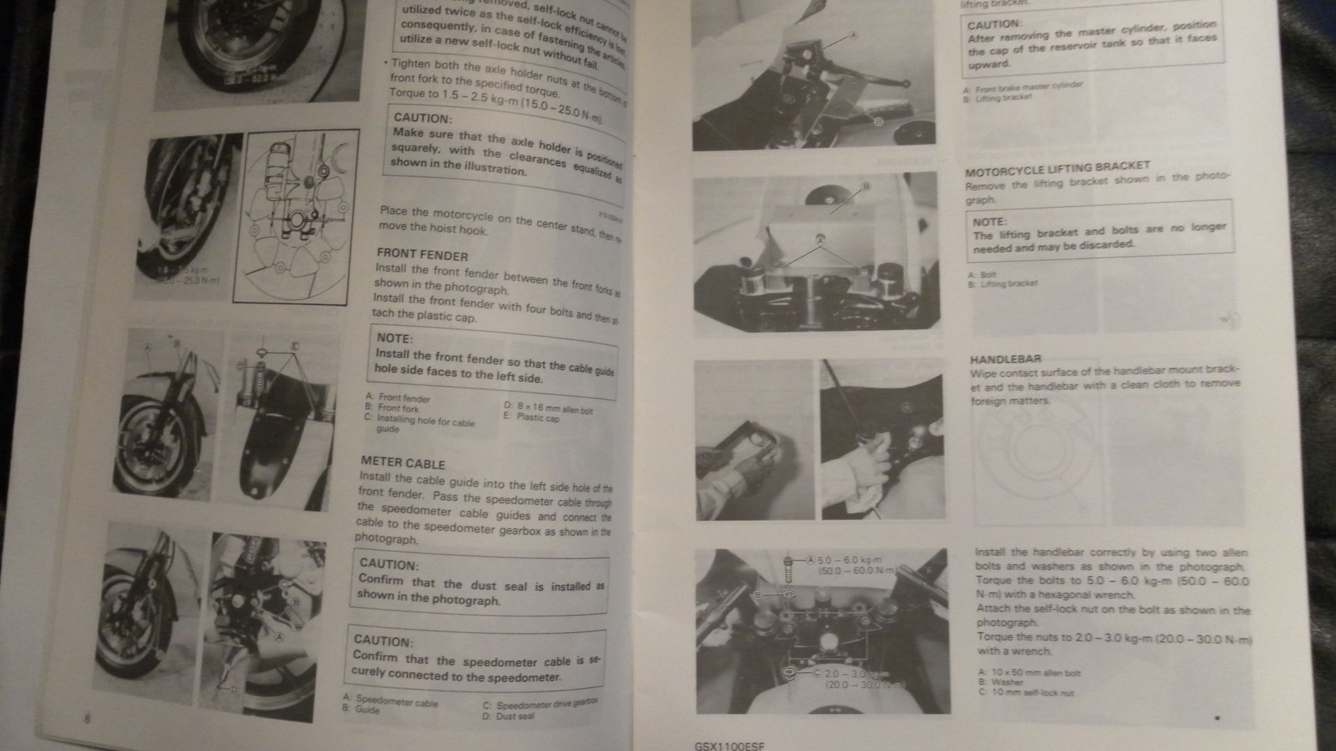 set-up manual , handleiding rijklaar maken nieuwe motor	GSX1100ESF		99505-01355-01E	November 1984