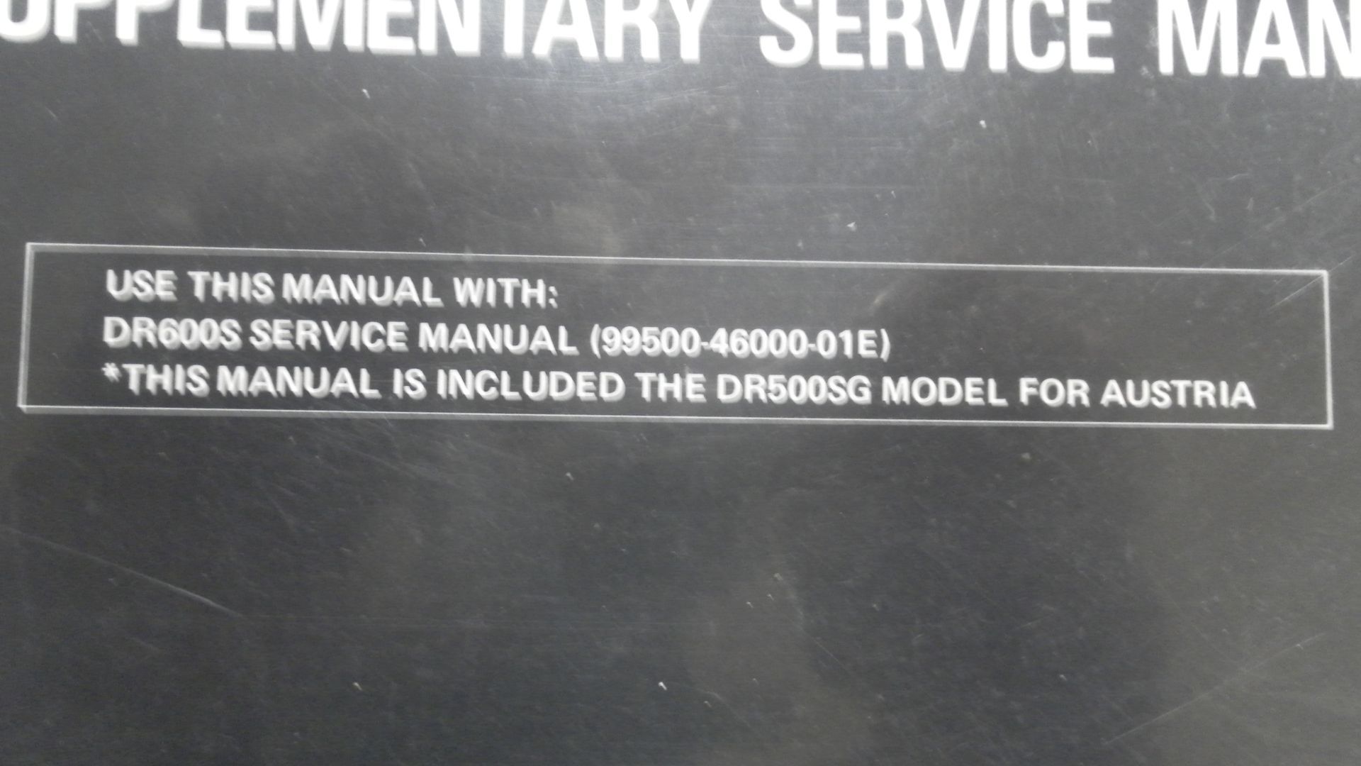 Supplementary service manual , werkplaatshandboek 	DR600R/DR500R		99501-45050-01E	aanvulling bij 99500-46000-01E