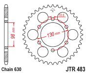 Achterkettingwiel / achtertandwiel	jtr483.33
